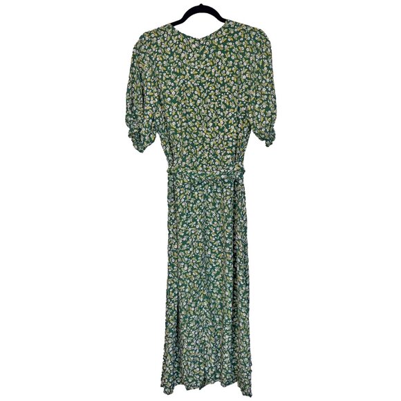 Faithfull The Brand x Anthropologie Farah Green Floral Midi Dress - Size 10 - Picture 3 of 6